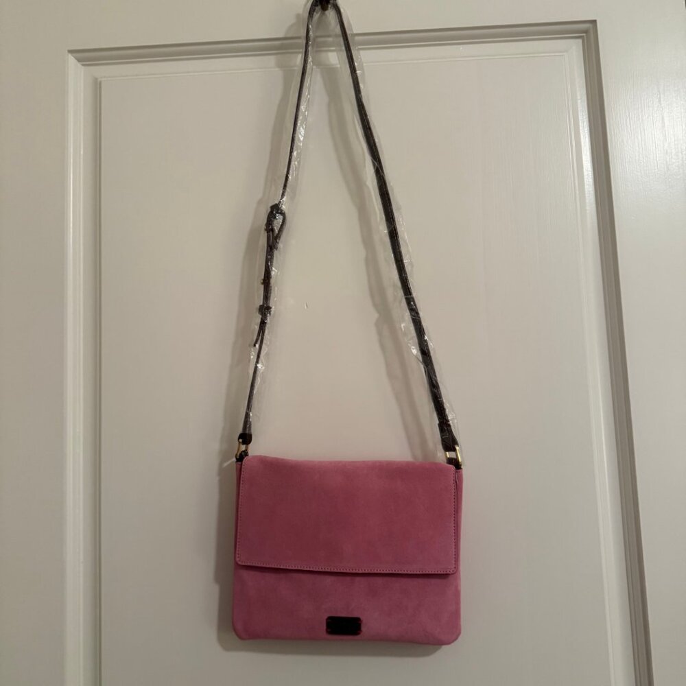 Frances Valentine Maggie Suede Crossbody Bag Pink - Picture 5 of 7